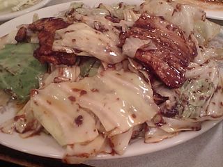 エリート:肉とキャベツの辛味噌炒め